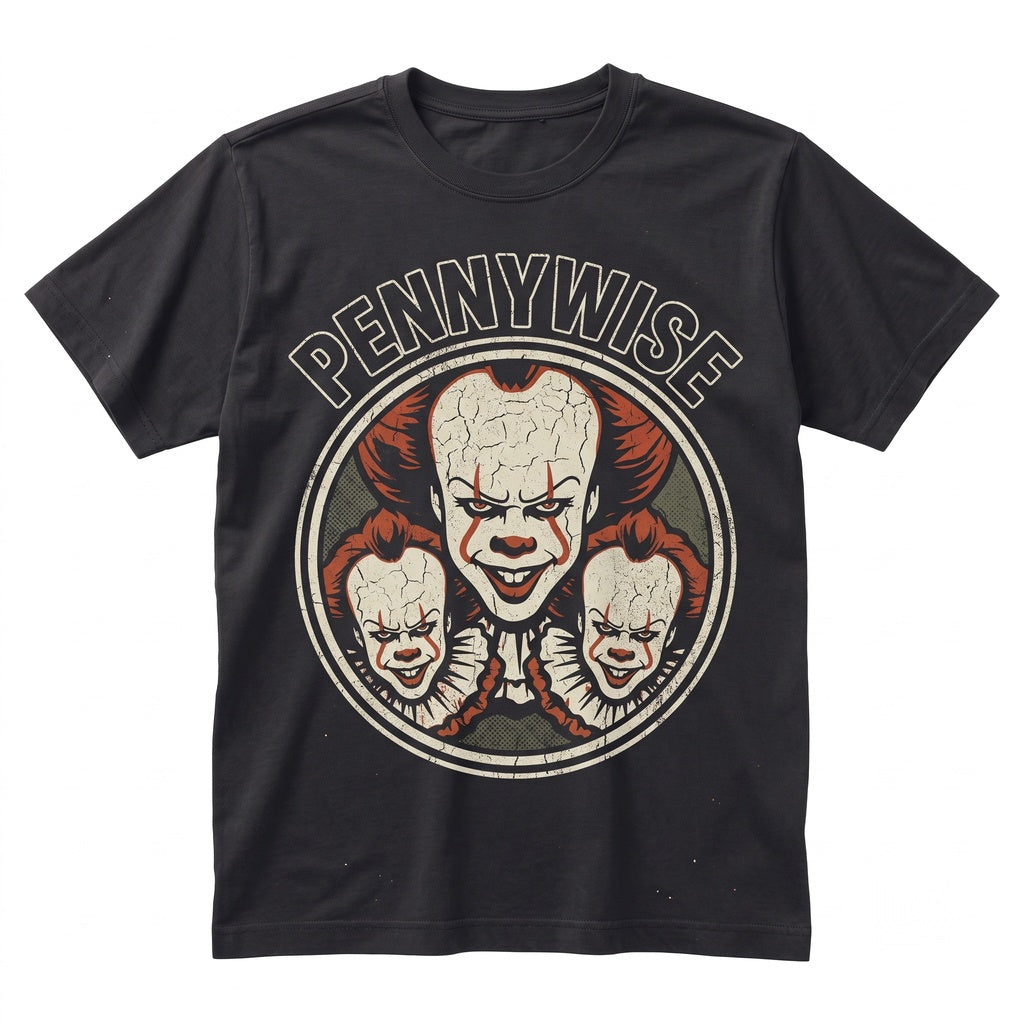 Pennywise Killer Clown Horror Movie Fan Gift Halloween Costume Scary Graphic Vintage Softstyle Apparel Unisex TShirt
