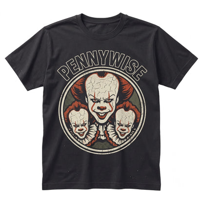 Pennywise Killer Clown Horror Movie Fan Gift Halloween Costume Scary Graphic Vintage Softstyle Apparel Unisex TShirt