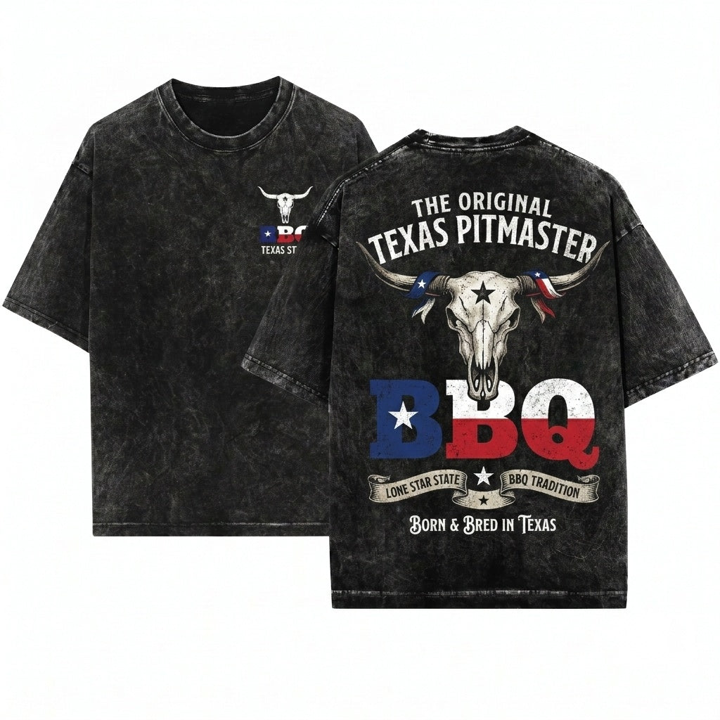 Texas Lone Star Flag BBQ Grilling Smoker Pitmaster Chef Gift Unisex Wash T-Shirt