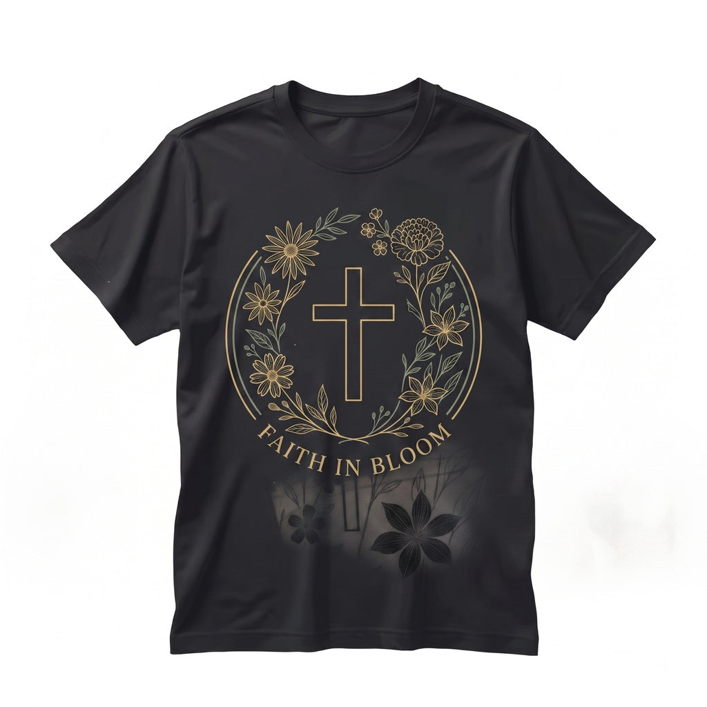 Floral Jesus Cross Christian Faith Botanical Church Cozy Crewneck Sweater Gift for Her Longsleeve Unisex TShirt