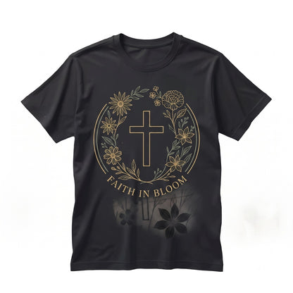 Floral Jesus Cross Christian Faith Botanical Church Cozy Crewneck Sweater Gift for Her Longsleeve Unisex TShirt