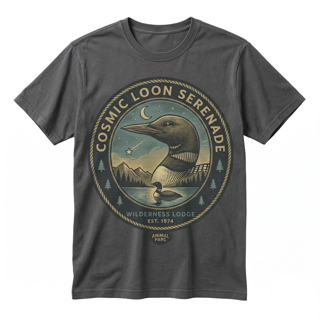 Vintage Loon Howling At Full Moon Retro Bird Graphic 90s Wildlife Lover Gift Unisex TShirt