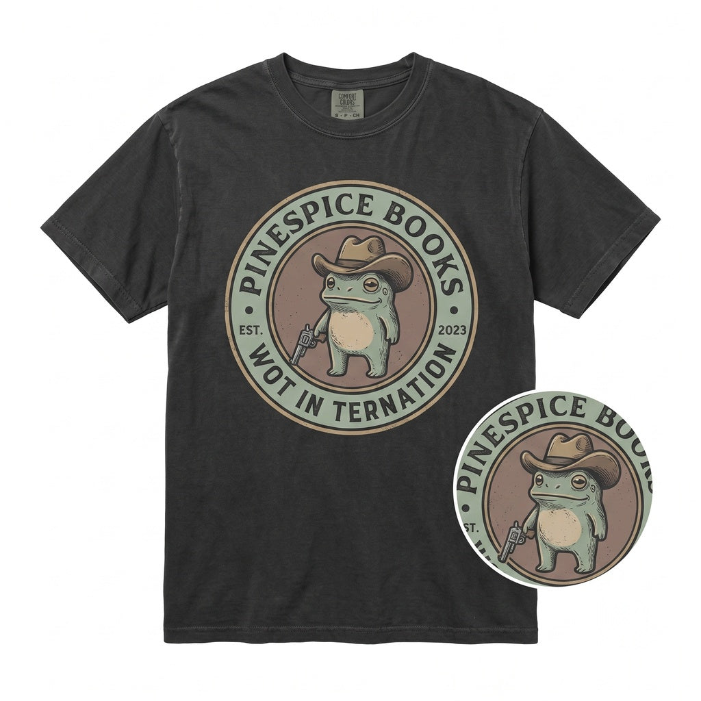 Wot In Tarnation Embroidered Western Cowboy Frog Graphic Vintage Cotton Unisex TShirt