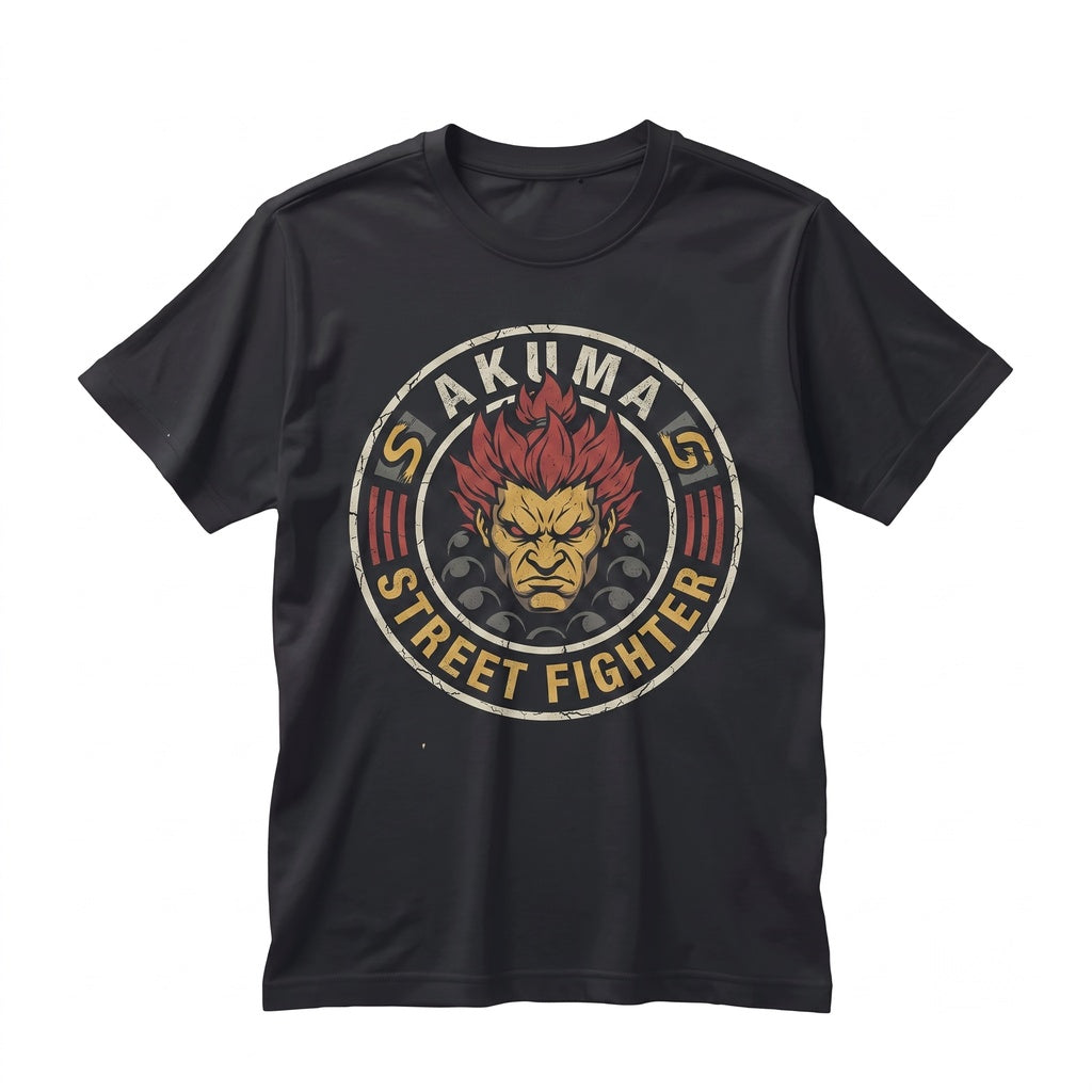 Raging Demon Fighter Graphic Retro Arcade Martial Arts Graphic Heavyweight Cotton Unisex TShirt