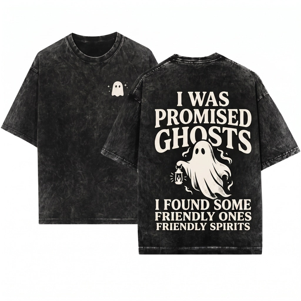 I Was Told There Would Be Ghosts Funny Spooky Halloween Graphic Humor Unisex Wash T-Shirt