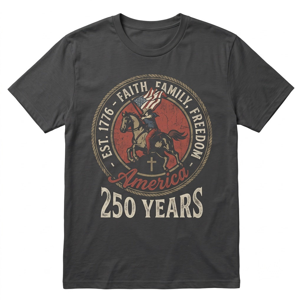 250 Years America Semiquincentennial Anniversary Christian 4th of July Faith Family Freedom Independence Day Gift Tank Top Unisex