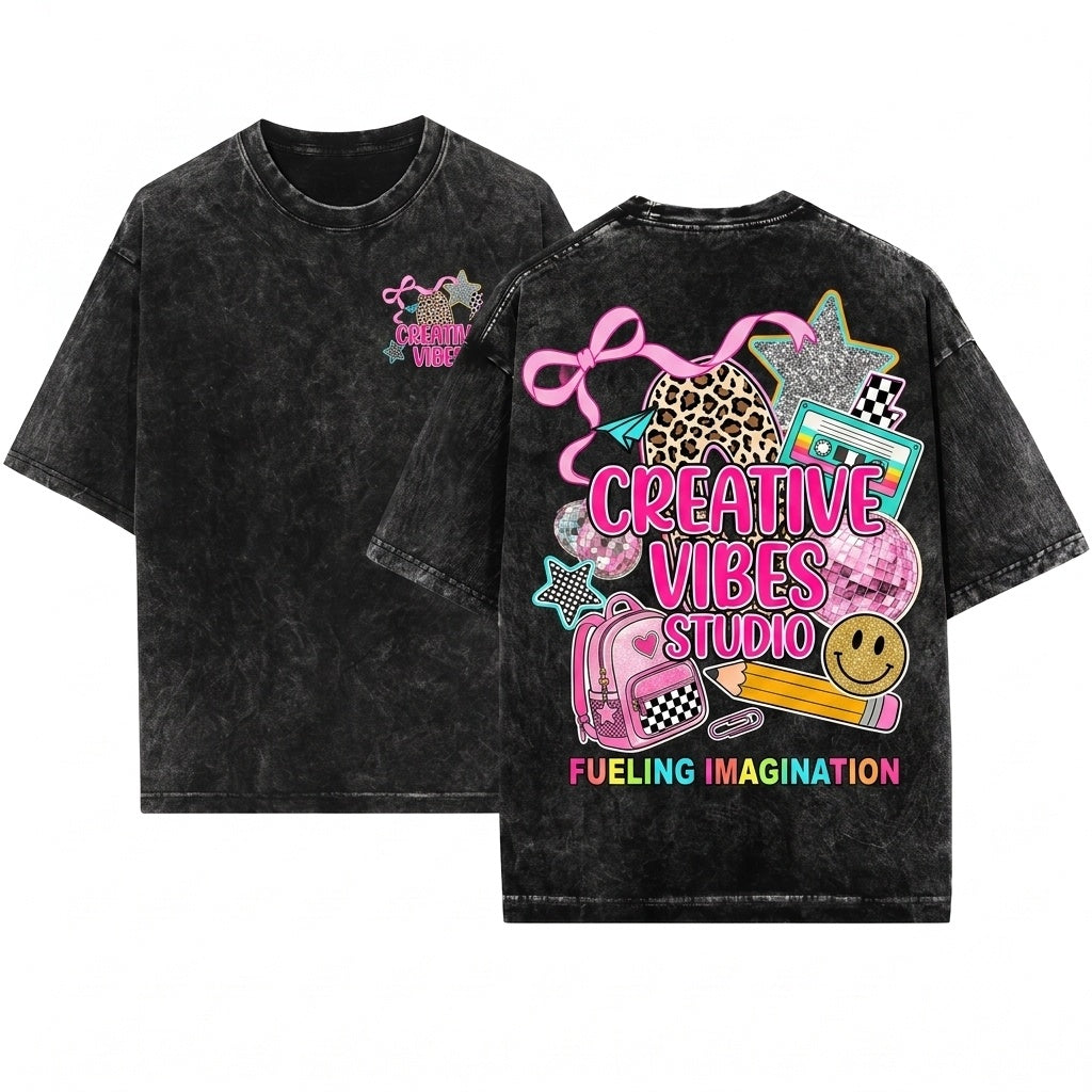 Customized Leopard Initial Back To School Girl Coquette Bow Pencil Backpack Student Gift Unisex Wash T-Shirt
