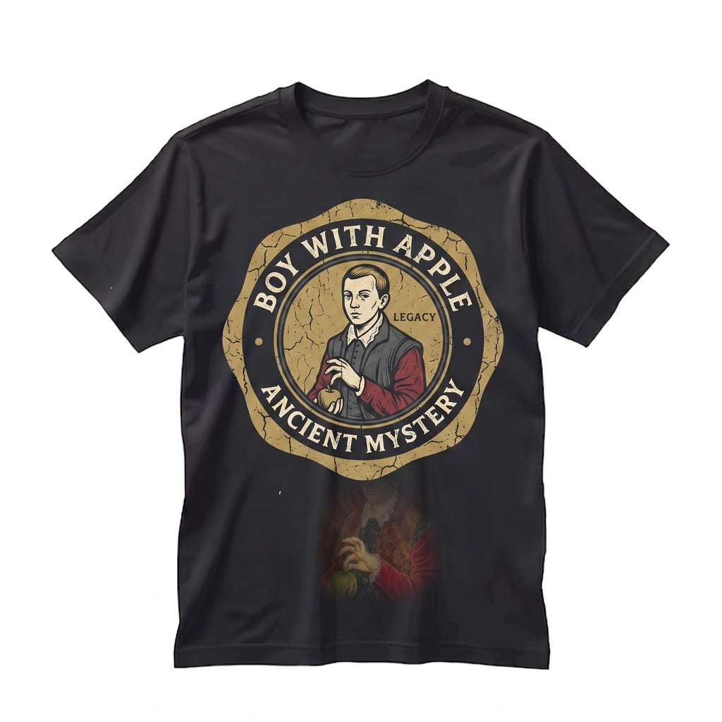 Boy with Apple Renaissance Painting Classic Film Graphic Vintage Cotton Art Apparel Unisex TShirt