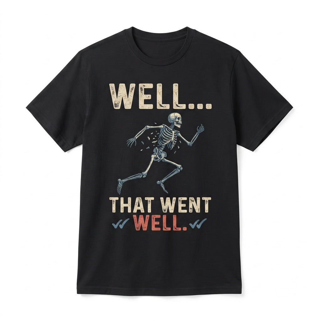 Skeleton Lost Balloon Well That Went Well Funny Halloween Dark Humor Spooky Graphic Unisex TShirt