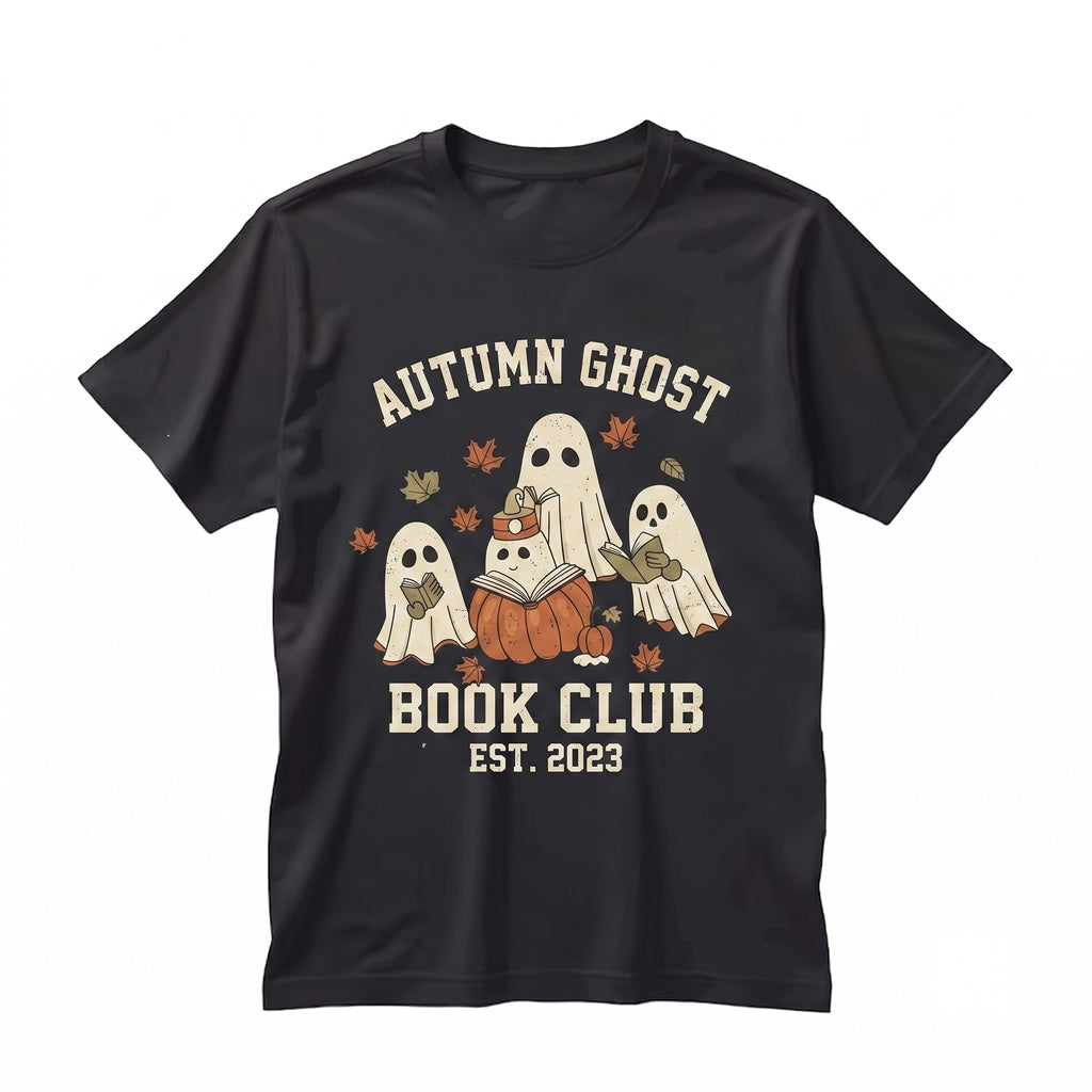 Fall Reading Ghost Book Lover Halloween Vibes Unisex TShirt