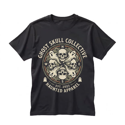 Ghost Filled Skull Bats Dripping Horror Dark Aesthetic Spooky Halloween Gift Unisex TShirt