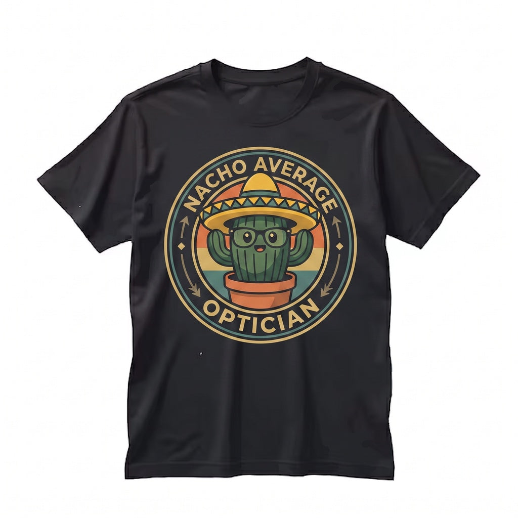 Nacho Average Optician Funny Cinco de Mayo Mexican Fiesta Eye Care Graphic Unisex TShirt