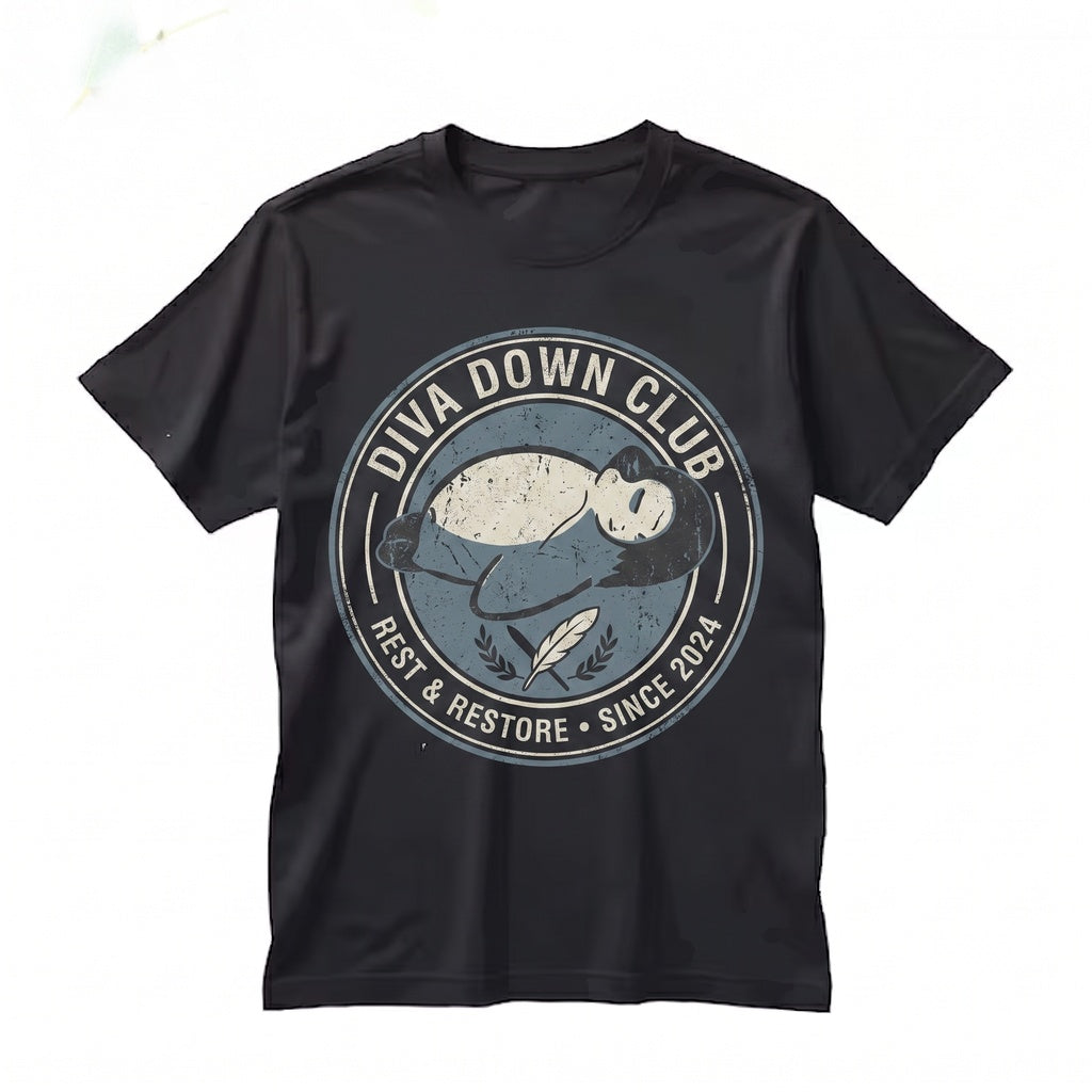 Diva Down Penguin Embroidered Funny Graphic Unisex TShirt