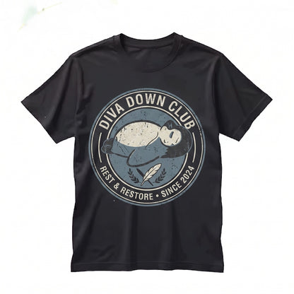 Diva Down Penguin Embroidered Funny Graphic Unisex TShirt