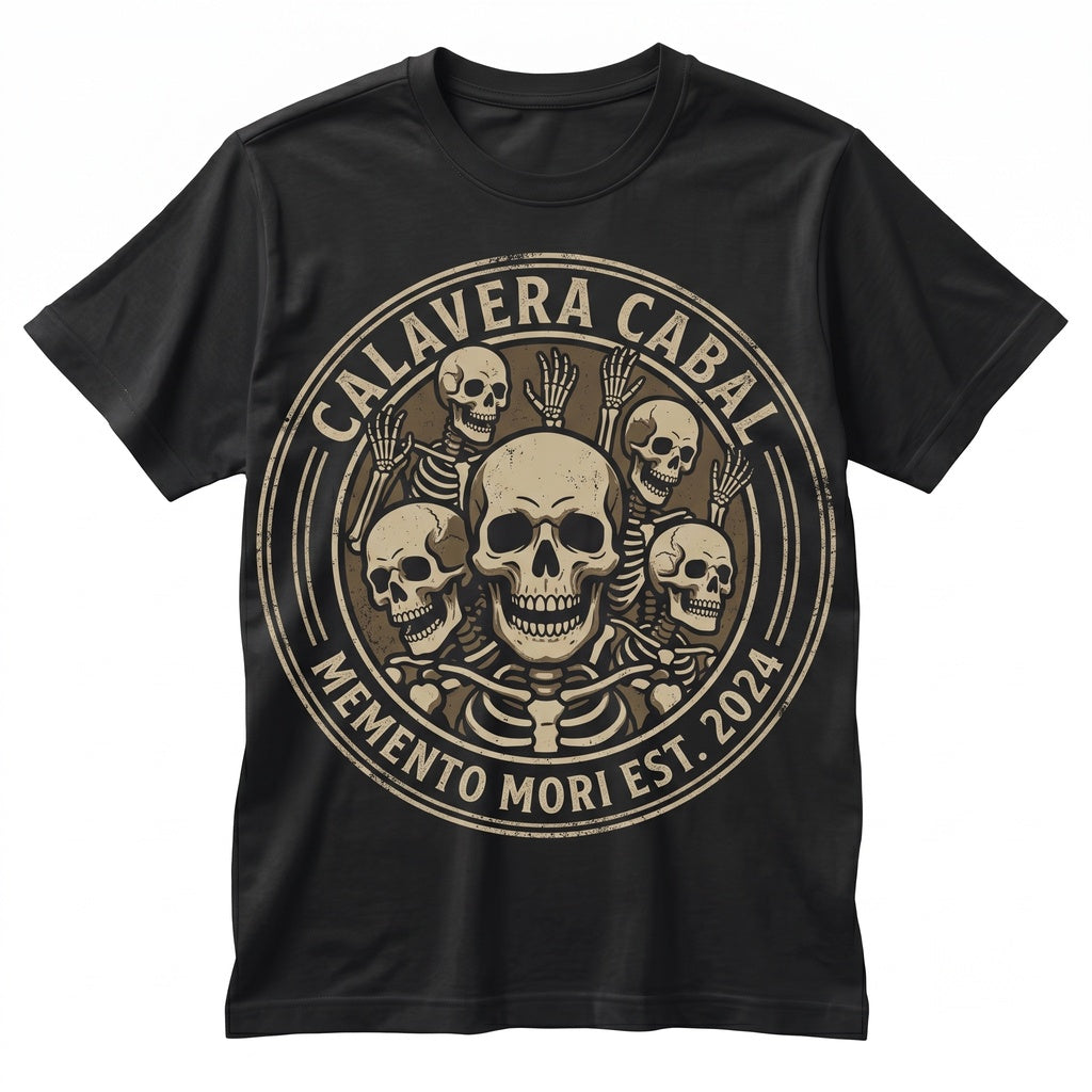 Gothic Skull Pile Distressed Skeleton Graphic Top Dark Academia Apparel Unisex TShirt