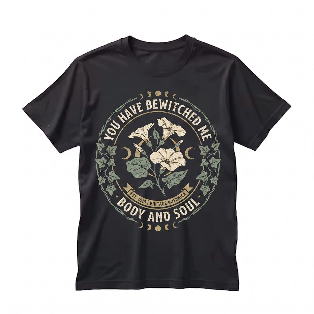 Pride and Prejudice Mr Darcy You Have Bewitched Me Floral Embroidered 1800s Vintage Bookish Literary Gift Unisex TShirt