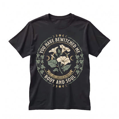 Pride and Prejudice Mr Darcy You Have Bewitched Me Floral Embroidered 1800s Vintage Bookish Literary Gift Unisex TShirt