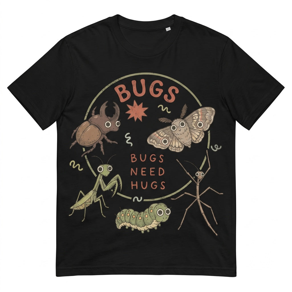 Cute Bugs Need Hugs Graphic Entomology Nature Science Teacher Classroom Gift Apparel Unisex TShirt