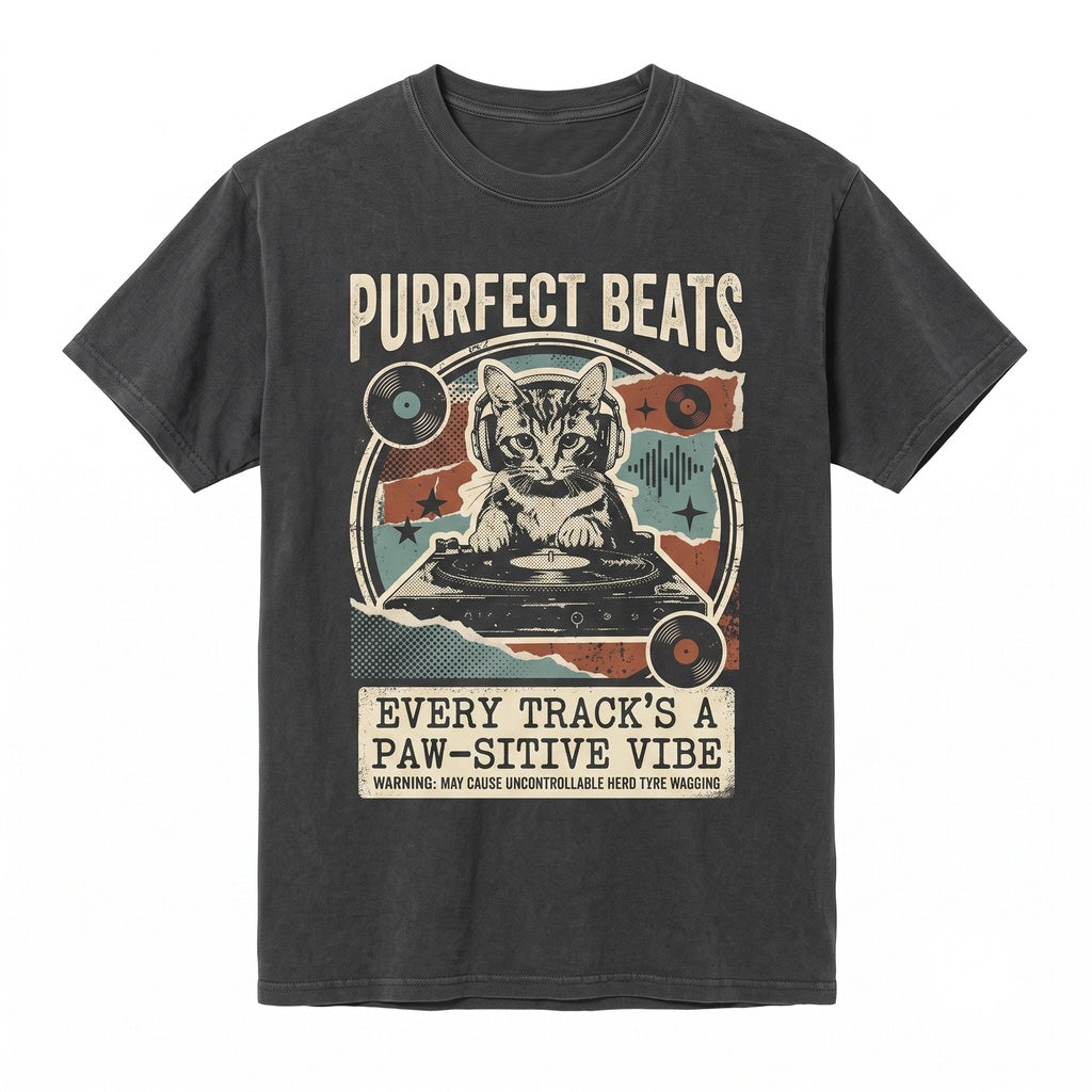 DJ Cat Funny Music Lover Gift Graphic Apparel Unisex TShirt