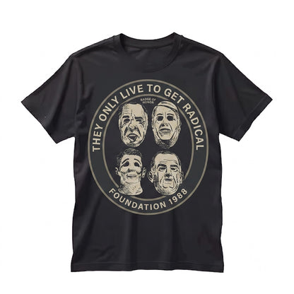 Vintage 1990s Surfer Action Film Point Bank Heist Presidents Mask Graphic Cotton Top Unisex TShirt