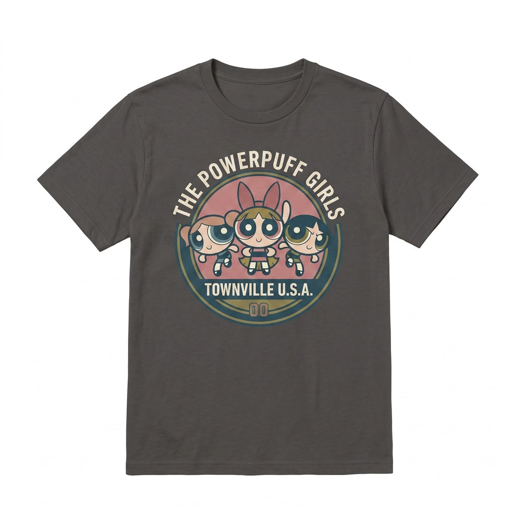 Customized Super Trio Cartoon Heroines Retro Baseball Button Down Birthday Gift Unisex TShirt
