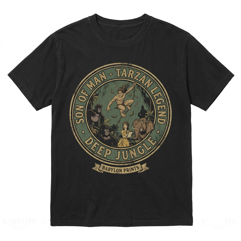 Vintage Jungle Ape Man Jane Family Safari Vacation Animal Kingdom Theme Park Gift Graphic Unisex TShirt