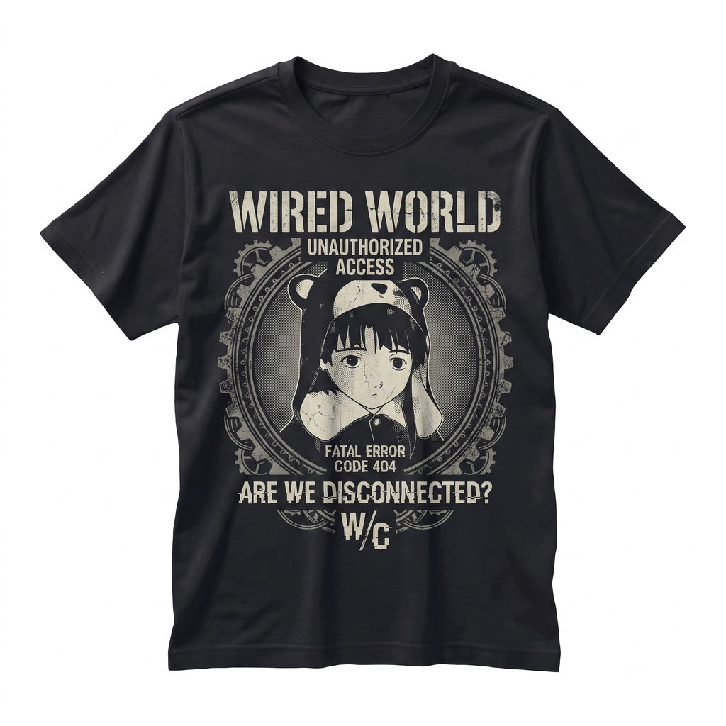 Lain Iwakura Serial Experiments Cyberpunk Japanese Anime Graphic Streetwear Manga Fan Cotton Apparel Unisex TShirt