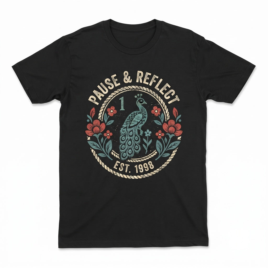 Pause Nevermind Peacock Mahjong Retro Floral Gift Unisex TShirt