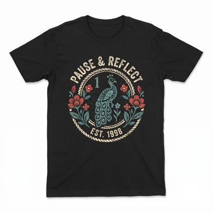Pause Nevermind Peacock Mahjong Retro Floral Gift Unisex TShirt