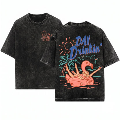 Trendy Day Drinking Summer Beach Lake Girls Trip Unisex Wash T-Shirt