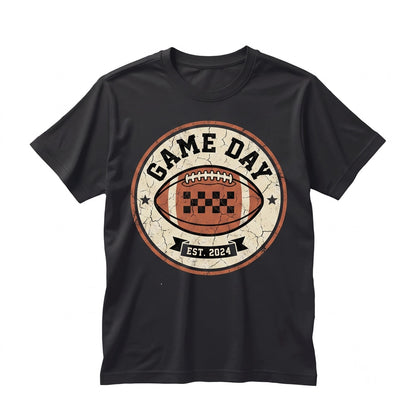 Checkered Retro Game Day Football Baseball Soccer Fan School Sport Unisex TShirt