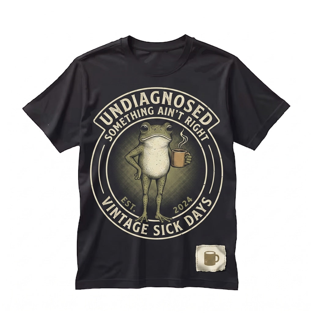 Undiagnosed But Something Aint Right Funny Frog Sarcastic Humor Mental Health Anxiety Graphic Unisex TShirt
