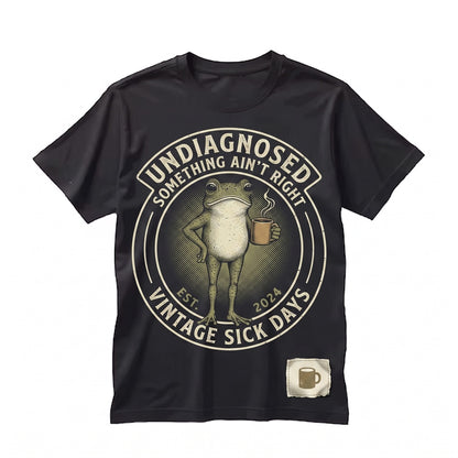 Undiagnosed But Something Aint Right Funny Frog Sarcastic Humor Mental Health Anxiety Graphic Unisex TShirt