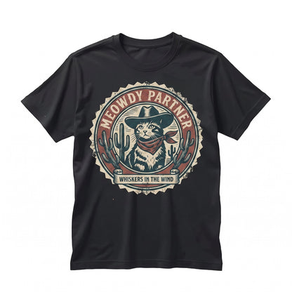 Funny Meowdy Partner Cowboy Cat Western Graphic Pet Lover Gift Unisex TShirt