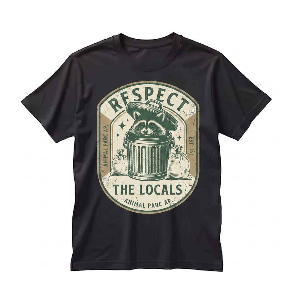 Respect The Locals Funny Raccoon Lover Support Street Cats Trashcan Gift Unisex TShirt