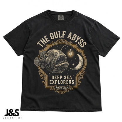 Three Anglerfish Moon Deep Sea Ocean Animal Graphic Marine Biology Weird Biologist Gift Apparel Unisex TShirt