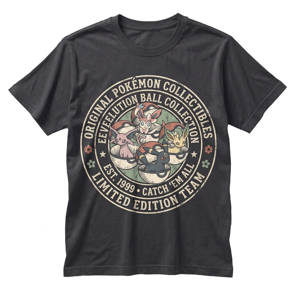 Cute Eevee Evolution Pocket Monster Anime Kawaii Graphic Character Fan Gift Unisex TShirt