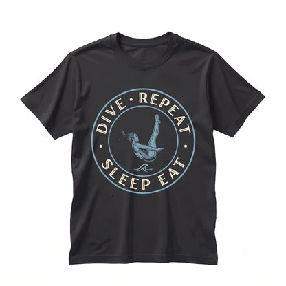 Eat Sleep Scuba Dive Repeat Snorkeling Ocean Sea Adventure Humor Diver Gift Apparel Vacation Sport Lovers Unisex TShirt