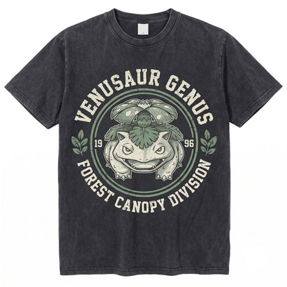 Bulbasaur Venusaur Botanical Grass Starter Anime Vintage Wash Sleeveless Gamer Graphic Gift Unisex TShirt