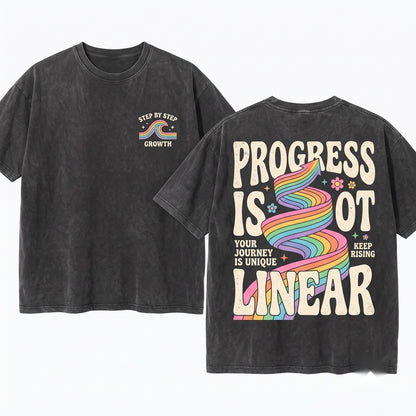 Inspirational Teacher Rainbow Graphic Every Step Forward Matters Positive Growth Mindset Classroom Gift Unisex Wash T-Shirt