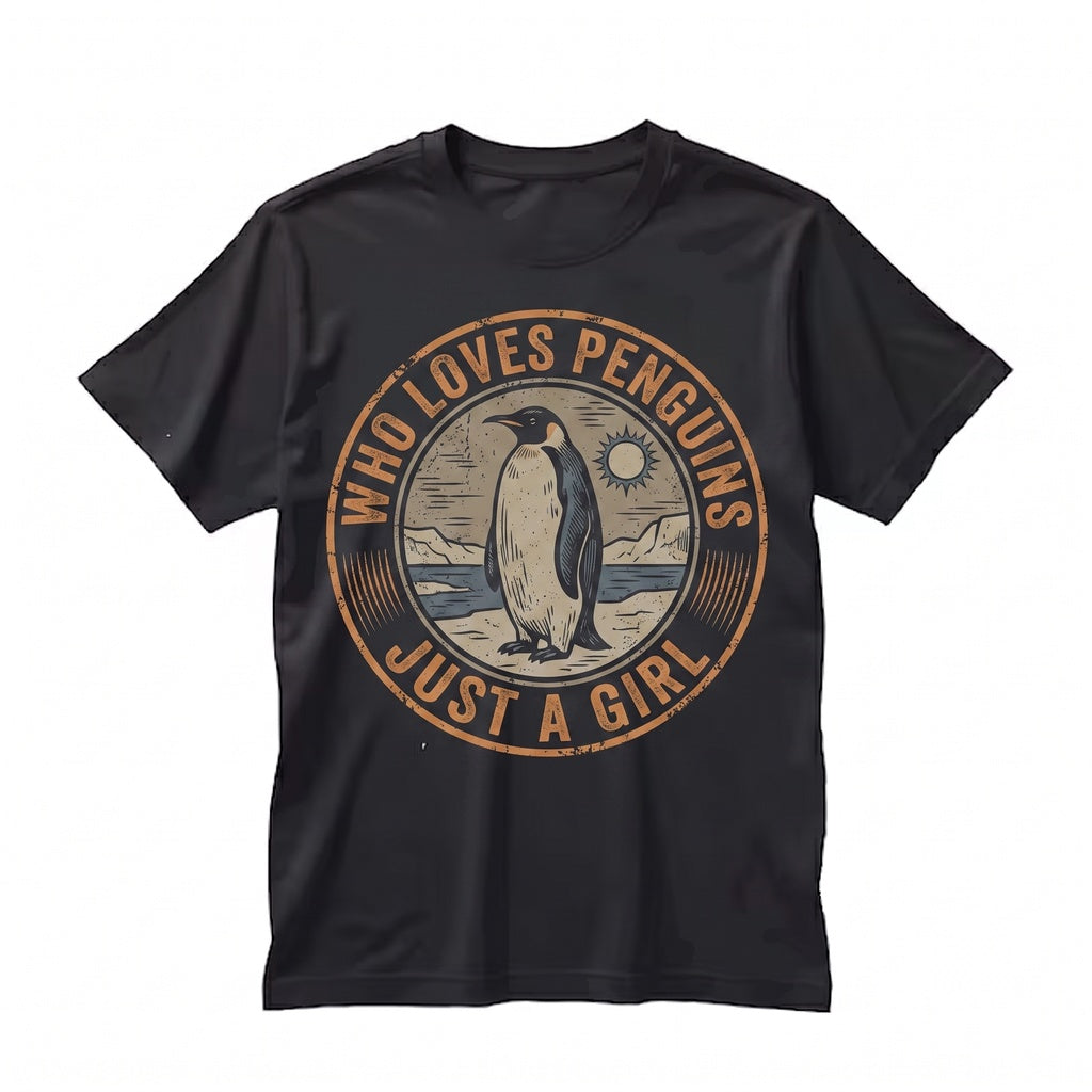 Just A Girl Who Loves Penguins Cute Funny Ocean Animal Zookeeper Costume Gift Graphic Unisex TShirt