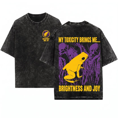 My Toxicity Vintage Japanese Frog Graphic Retro Aesthetic Unisex Wash T-Shirt