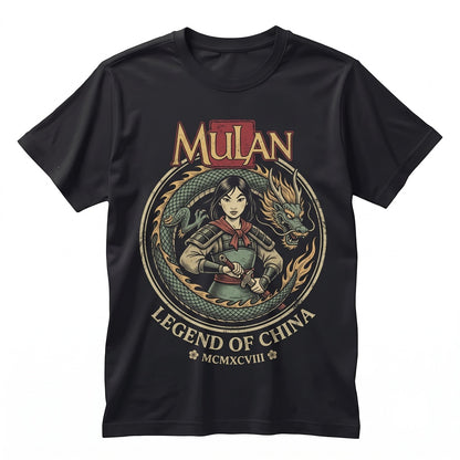 Vintage Chinese Warrior Princess Mushu Dragon Theme Park Vacation Family Graphic Apparel Gift Unisex TShirt