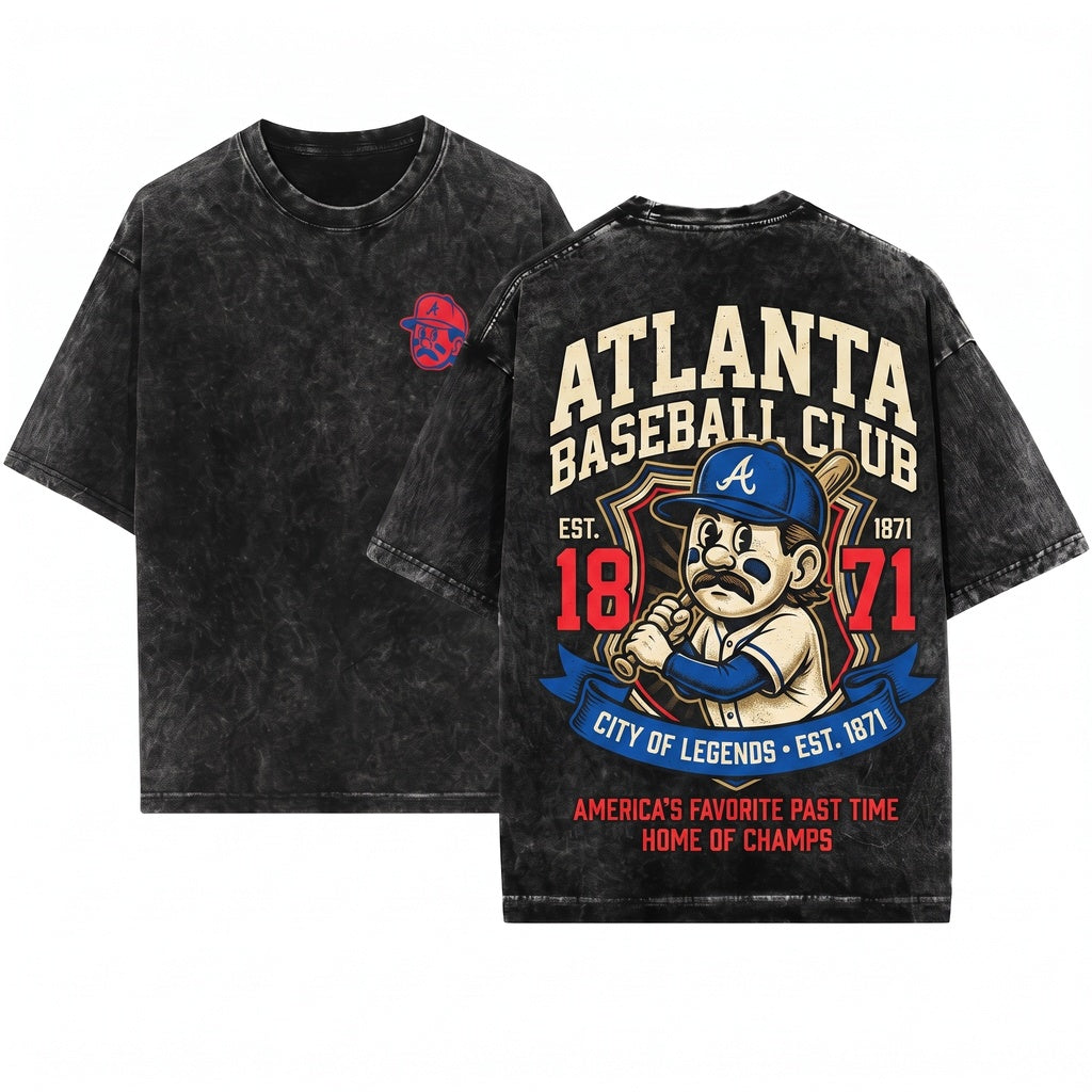Vintage Retro Atlanta Baseball ATL Game Day Apparel Unisex Wash T-Shirt