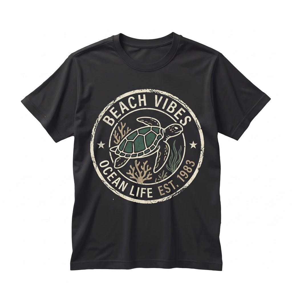 Beach Vibes Sea Turtle Summer Ocean Graphic Apparel Unisex TShirt