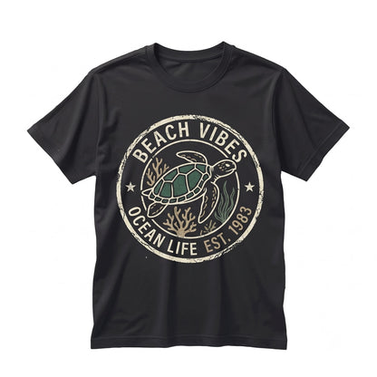 Beach Vibes Sea Turtle Summer Ocean Graphic Apparel Unisex TShirt