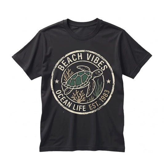 Beach Vibes Sea Turtle Summer Ocean Graphic Apparel Unisex TShirt
