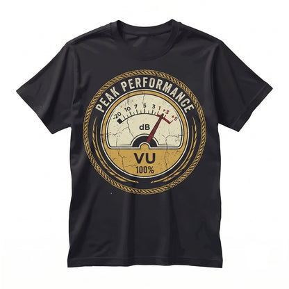 Retro VU Meter Decibel Sound Level Graphic Vintage Audio Music Producer Gift Unisex TShirt