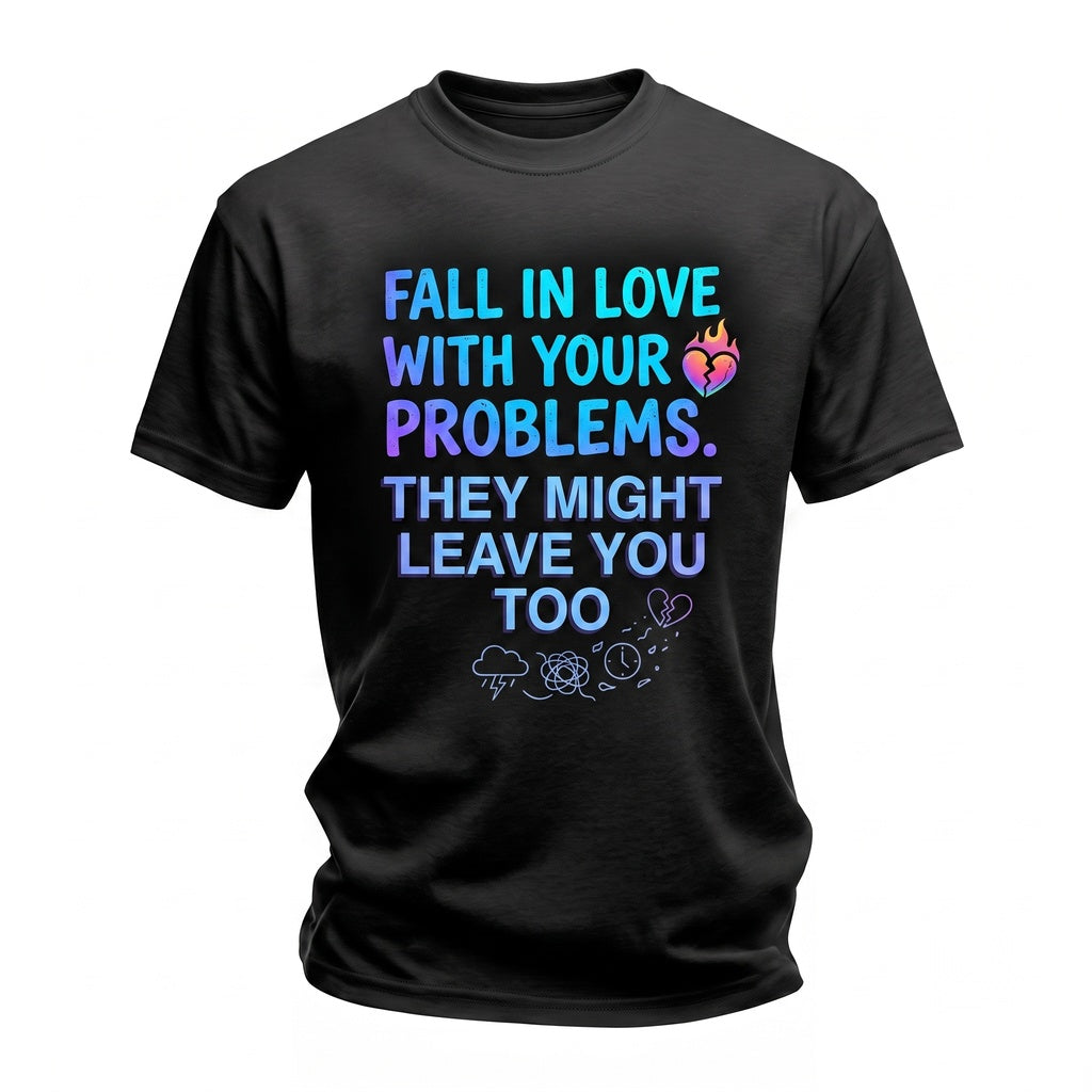 Fall In Love With Your Problems – Quote Sarcastic Humor Unisex TShirt