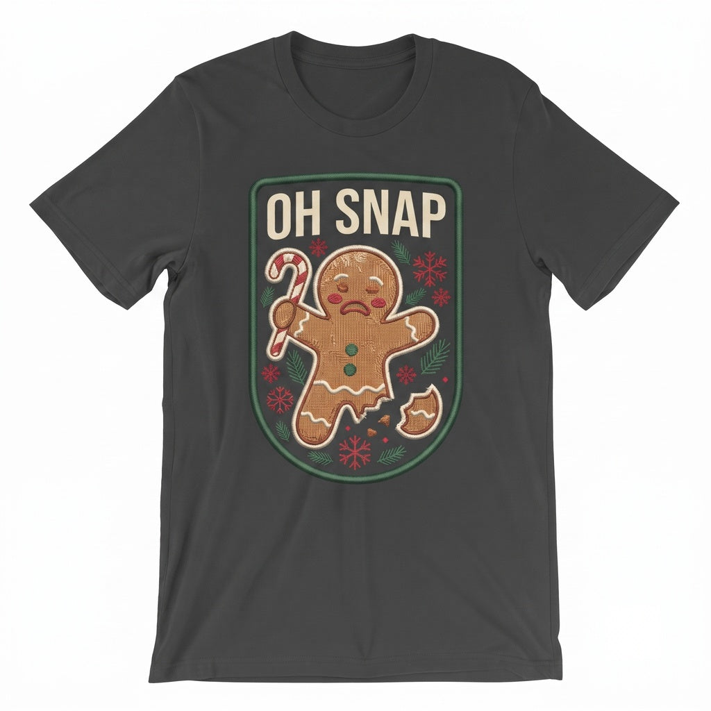 Oh Snap Gingerbread Striped Holiday Apparel Funny Cute Christmas Gift Unisex TShirt